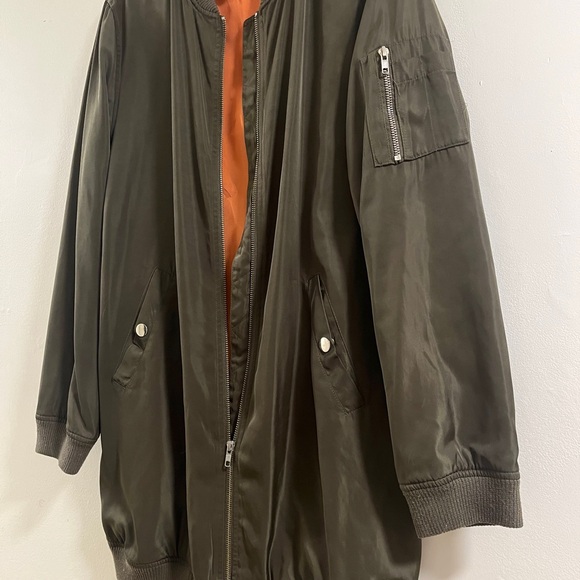 olive green jacket with orange inside - Picture 7 of 7